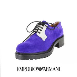 Emporio Armani Oxfords Shoes Size 7 Purple Suede